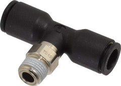 Legris - 5/16" OD, 1/8 NPT, Nylon/Nickel Plated Brass Push-to-Connect Male Branch Tee - 290 Max psi - Americas Industrial Supply