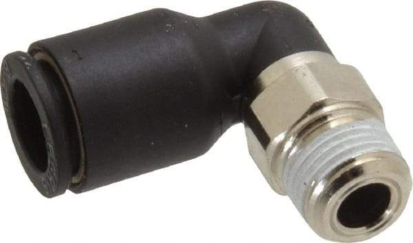 Legris - 5/16" OD, 1/8 NPT, Nylon/Nickel Plated Brass Push-to-Connect Male Elbow - 290 Max psi - Americas Industrial Supply