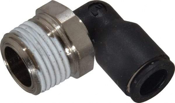 Legris - 5/16" OD, 3/8 NPT, Nylon/Nickel Plated Brass Push-to-Connect Male Elbow - 290 Max psi - Americas Industrial Supply