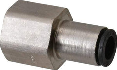 Legris - 1/4" Outside Diam, 1/4 NPT, Nickel Plated Brass Push-to-Connect Tube Female Connector - 290 Max psi - Americas Industrial Supply