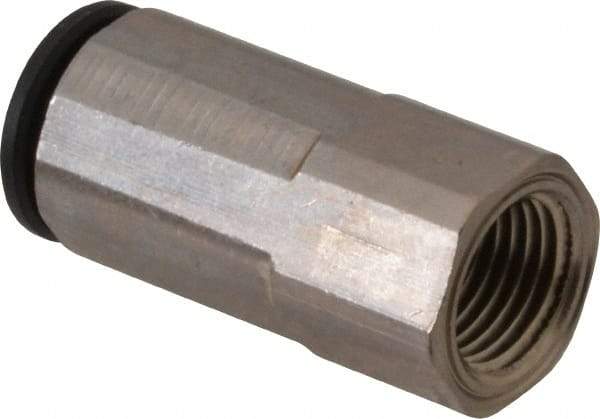 Legris - 5/16" Outside Diam, 1/8 NPT, Nickel Plated Brass Push-to-Connect Tube Female Connector - 290 Max psi - Americas Industrial Supply