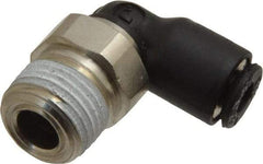 Legris - 1/8" OD, 1/8 NPT, Nylon/Nickel Plated Brass Push-to-Connect Male Elbow - 290 Max psi - Americas Industrial Supply