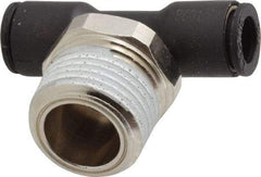 Legris - 1/4" OD, 3/8 NPT, Nylon/Nickel Plated Brass Push-to-Connect Male Branch Tee - 290 Max psi - Americas Industrial Supply