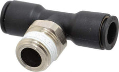 Legris - 3/8" OD, 3/8 NPT, Nylon/Nickel Plated Brass Push-to-Connect Male Branch Tee - 290 Max psi - Americas Industrial Supply