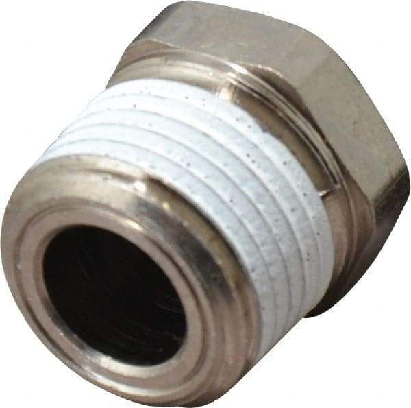 Legris - 3/8" OD, 1/2 NPT, Nylon/Nickel Plated Brass Push-to-Connect Male Branch Tee - 290 Max psi - Americas Industrial Supply