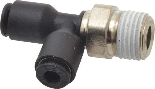 Legris - 1/8" OD, 1/8 NPT, Nylon/Nickel Plated Brass Push-to-Connect Male Run Tee - 290 Max psi - Americas Industrial Supply
