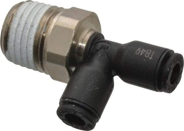 Legris - 5/32" OD, 1/4 NPT, Nylon/Nickel Plated Brass Push-to-Connect Male Run Tee - 290 Max psi - Americas Industrial Supply