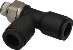 Legris - 3/8" OD, 1/8 NPT, Nylon/Nickel Plated Brass Push-to-Connect Male Run Tee - 290 Max psi - Americas Industrial Supply