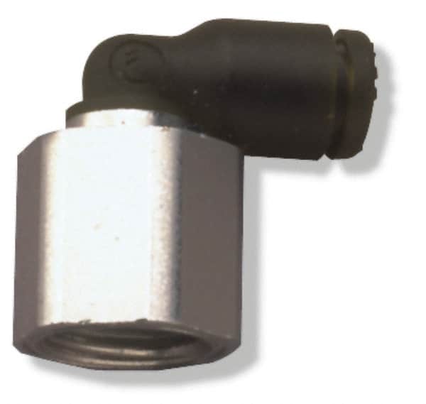 Legris - 5/16" OD, 1/8 NPT, Nylon/Nickel Plated Brass Push-to-Connect Female Elbow - 290 Max psi - Americas Industrial Supply