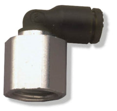 Legris - 5/16" OD, 1/8 NPT, Nylon/Nickel Plated Brass Push-to-Connect Female Elbow - 290 Max psi - Americas Industrial Supply