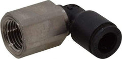 Legris - 1/4" OD, 1/8 NPT, Nylon/Nickel Plated Brass Push-to-Connect Female Elbow - 290 Max psi - Americas Industrial Supply