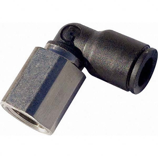 Legris - Plastic Push-To-Connect Tube Fittings Type: Female Elbow Tube Outside Diameter (Inch): 3/8 - Americas Industrial Supply