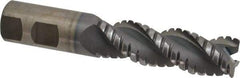 Cleveland - 1" Diam, Coarse Pitch, 3" LOC, 3 Flute Powdered Metal 0.06" Corner Radius Roughing End Mill - TiCN Finish, 5-1/2" OAL, 1" Shank Diam, Single End, Centercutting, 42° Helix - Americas Industrial Supply