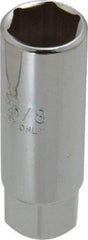 Proto - 5/8", 3/8" Drive, Spark Plug Hand Socket - 6 Points, 2-1/2" OAL, Chrome Finish - Americas Industrial Supply