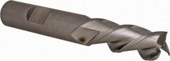 Cleveland - 1/2", 1-1/4" LOC, 1/2" Shank Diam, 3-1/4" OAL, 3 Flute, Powdered Metal Square End Mill - Single End, Uncoated, Spiral Flute, 42° Helix, Centercutting, Left Hand Cut, Left Hand Flute, Series PM-539L - Americas Industrial Supply