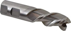 Cleveland - 1", 2" LOC, 1" Shank Diam, 4-1/2" OAL, 3 Flute, Powdered Metal Square End Mill - Single End, Uncoated, Spiral Flute, 42° Helix, Centercutting, Left Hand Cut, Left Hand Flute, Series PM-539L - Americas Industrial Supply