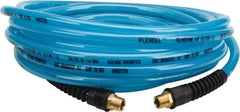 Coilhose Pneumatics - 3/8" ID, 3/8 Thread, 25' Long, Transparent Blue Polyurethane Coiled & Self Storing Hose - 200 Max psi, Male Rigid x Male Rigid - Americas Industrial Supply