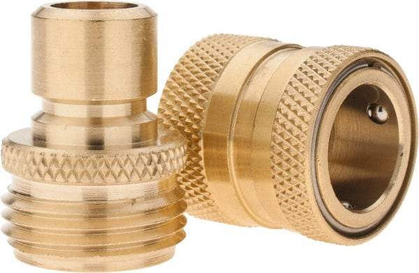 Coilhose Pneumatics - Garden Hose Coupler & Connector Set - Brass - Americas Industrial Supply