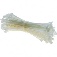 Thomas & Betts - 4" Long Natural (Color) Nylon Standard Cable Tie - 18 Lb Tensile Strength, 1.13mm Thick, 2" Max Bundle Diam - Americas Industrial Supply