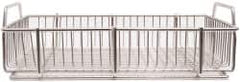 Marlin Steel Wire Products - 12-1/2" Deep, Rectangular Steel Wire Basket - 3/4" Perforation, 19" Wide x 3-7/16" High - Americas Industrial Supply