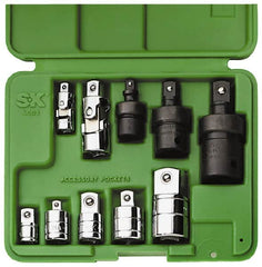 SK - 9 Piece Universal & Socket Adapter Set - 1/4F x 3/8M, 3/8F x 1/4M, 3/8F x 1/2M, 1/2F x 3/8M, 1/2F x 3/4M" 1/4, 3/8 & Impact 1/4, 3/8, 1/2" - Americas Industrial Supply