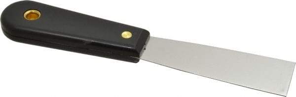 Value Collection - 1-1/4" Wide Stainless Steel Putty Knife - Stiff, Nylon Handle, 7.68" OAL - Americas Industrial Supply