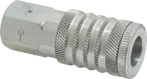 Coilhose Pneumatics - 1/2 Female NPT Industrial Pneumatic Hose Coupler - Plated Steel, 1/2" Body Diam - Americas Industrial Supply