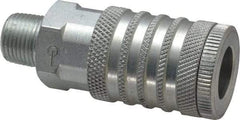 Coilhose Pneumatics - 3/8 Male NPT Industrial Pneumatic Hose Coupler - Plated Steel, 1/2" Body Diam - Americas Industrial Supply