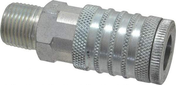 Coilhose Pneumatics - 1/2 Male NPT Industrial Pneumatic Hose Coupler - Plated Steel, 1/2" Body Diam - Americas Industrial Supply
