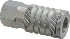Coilhose Pneumatics - 3/8 Female NPT Industrial Pneumatic Hose Coupler - Plated Steel, 1/2" Body Diam - Americas Industrial Supply