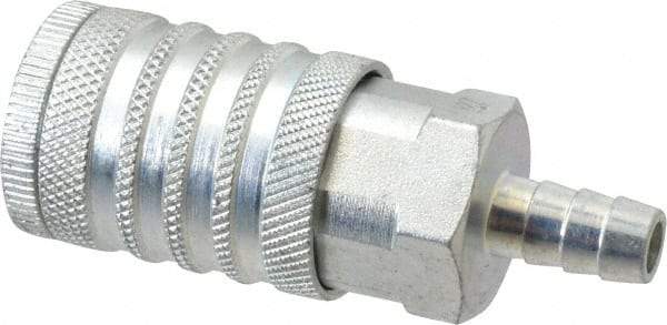Coilhose Pneumatics - Hose Barb Industrial Pneumatic Hose Coupler - Plated Steel, 1/2" Body Diam, 3/8" Hose ID - Americas Industrial Supply