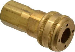 Coilhose Pneumatics - 1/2 Female NPT Industrial Pneumatic Hose Coupler - Brass, 1/2" Body Diam - Americas Industrial Supply