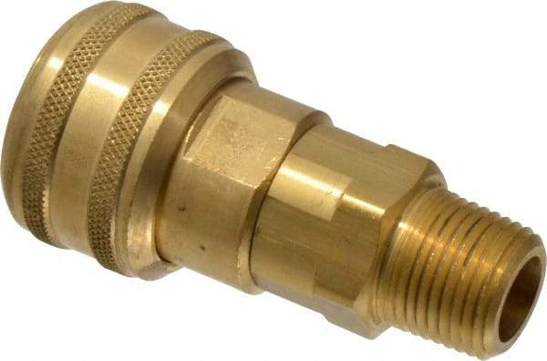 Coilhose Pneumatics - 1/2 Male NPT Industrial Pneumatic Hose Coupler - Brass, 1/2" Body Diam - Americas Industrial Supply