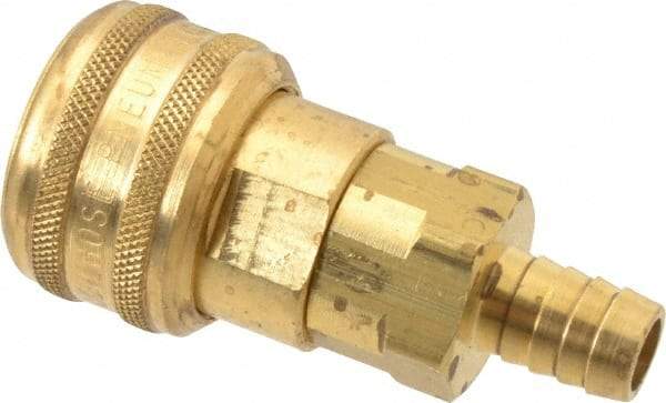 Coilhose Pneumatics - Hose Barb Industrial Pneumatic Hose Coupler - Brass, 1/2" Body Diam, 1/2" Hose ID - Americas Industrial Supply