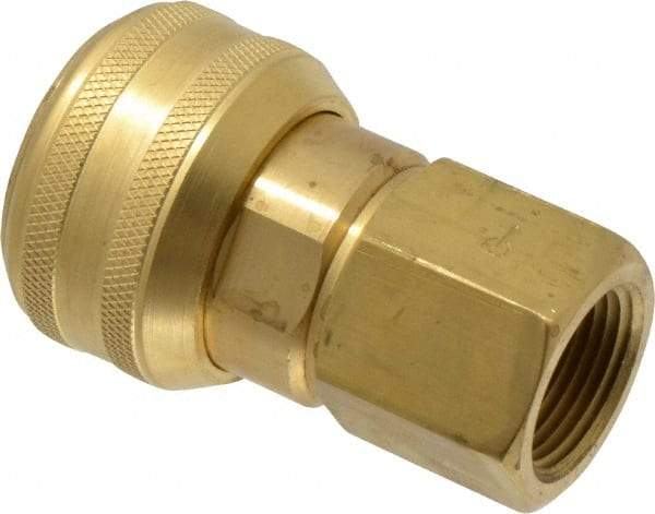Coilhose Pneumatics - 3/4 Female NPT Industrial Pneumatic Hose Coupler - Brass, 3/4" Body Diam - Americas Industrial Supply