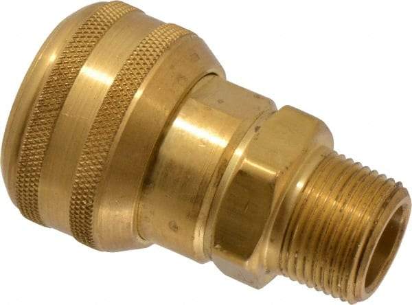 Coilhose Pneumatics - 3/4 Male NPT Industrial Pneumatic Hose Coupler - Brass, 3/4" Body Diam - Americas Industrial Supply