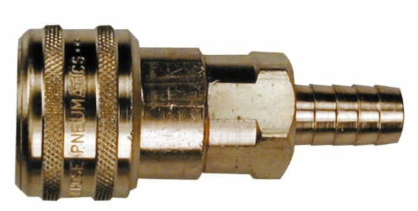 Coilhose Pneumatics - Hose Barb Industrial Pneumatic Hose Coupler - Brass, 3/4" Body Diam, 3/4" Hose ID - Americas Industrial Supply