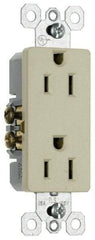 Pass & Seymour - 125 VAC, 15 Amp, 5-15R NEMA Configuration, White, Residential Grade, Self Grounding Duplex Receptacle - 1 Phase, 2 Poles, 3 Wire, Flush Mount - Americas Industrial Supply