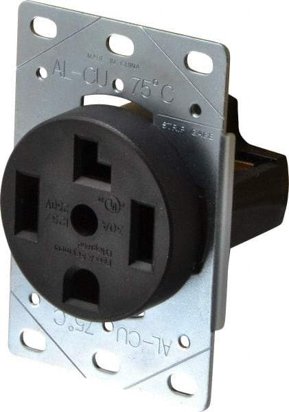 Pass & Seymour - 125/250 VAC, 30 Amp, 14-30R NEMA Configuration, Brown, Industrial Grade, Self Grounding Single Receptacle - 1 Phase, 3 Poles, 4 Wire, Flush Mount - Americas Industrial Supply