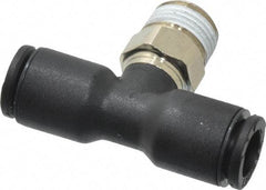 Legris - 6mm OD, 1/8 BSPT, Nylon/Nickel Plated Brass Push-to-Connect Male Branch Tee - 290 Max psi - Americas Industrial Supply