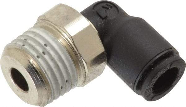 Legris - 6mm OD, 1/4 BSPT, Nylon/Nickel Plated Brass Push-to-Connect Male Elbow - 290 Max psi - Americas Industrial Supply