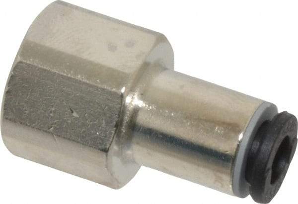 Legris - 4mm Outside Diam, 1/8 BSPP, Nickel Plated Brass Push-to-Connect Tube Female Connector - 290 Max psi - Americas Industrial Supply