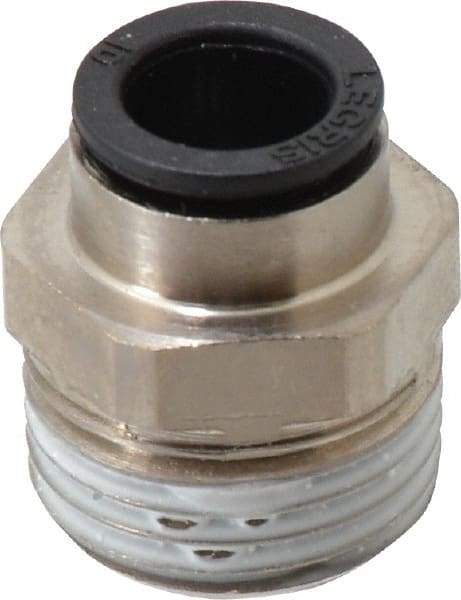 Legris - 10mm Outside Diam, 1/2 BSPT, Nickel Plated Brass Push-to-Connect Tube Male Connector - 290 Max psi - Americas Industrial Supply
