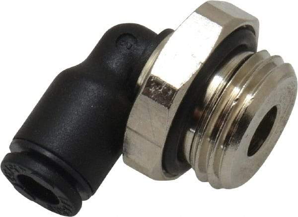 Legris - 4mm OD, 1/4 BSPP, Nylon/Nickel Plated Brass Push-to-Connect Male Elbow - 290 Max psi - Americas Industrial Supply