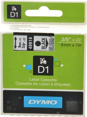 Dymo - 276" Long, Black Tape Cassette - 3/8" Wide, 23' Long - Americas Industrial Supply
