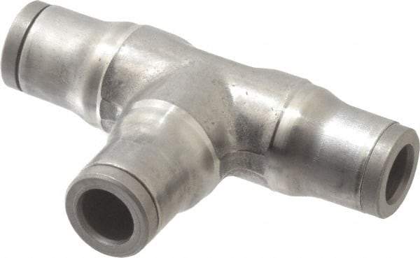 Legris - 6mm Outside Diam, Stainless Steel Push-to-Connect Union Tee - 435 Max psi, Tube to Tube Connection, FKM O-Ring - Americas Industrial Supply