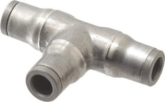 Legris - 6mm Outside Diam, Stainless Steel Push-to-Connect Union Tee - 435 Max psi, Tube to Tube Connection, FKM O-Ring - Americas Industrial Supply
