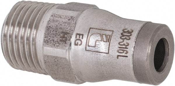Legris - 4mm Outside Diam, 1/8 BSPT, Stainless Steel Push-to-Connect Male Connector - 435 Max psi, Tube to Male BSPT Connection, FKM O-Ring - Americas Industrial Supply