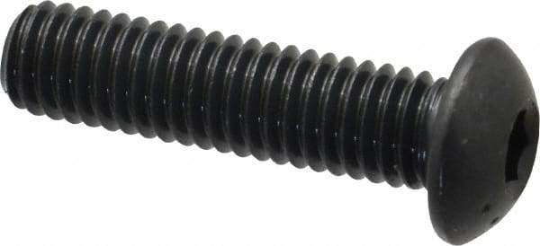 Made in USA - 3/8-16 UNC Hex Socket Drive, Button Screw - Alloy Steel, Black Oxide Finish, Fully Threaded, 1-1/2" Length Under Head - Americas Industrial Supply