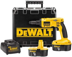 DeWALT - 18 Volts, NiCad Battery, Pistol Grip Cordless Screwdriver - 2 Speeds, 900 and 2,700 RPM, 180 Inch/Lbs. Torque - Americas Industrial Supply